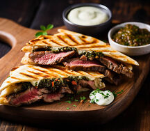 Steak strip quesadilas