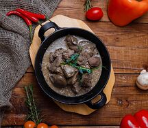 Печень куриная в сливках