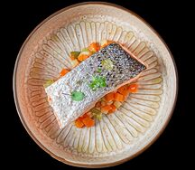 Семга на пару с овощами