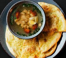 Суп куриный с фокаччей