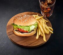 Комбо Бургер, кока-кола, картофель фри 