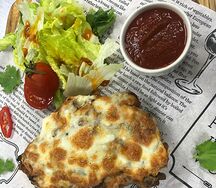 Свиная корейка с сыром и грибами