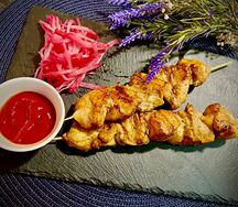 Куриный шашлычок на гриле и микс-салат