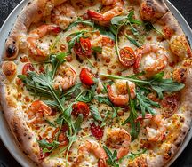 Пицца Креветки с рукколой