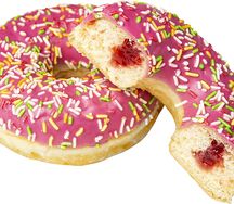 Донат с клубничной начинкой