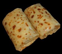 Блины с ветчиной и сыром моцарелла