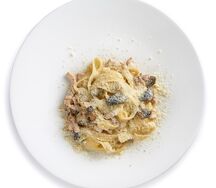 Паста Феттучини с курицей и грибами