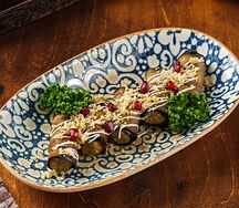 Рулетики из баклажанов с ореховой начинкой