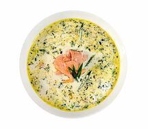 Сливочный суп с лососем