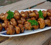 Грибы на мангале