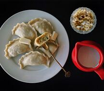 Вареники ручной лепки с картошкой и грибами