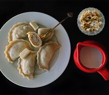 Вареники ручной лепки с курицей