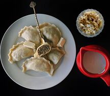Вареники ручной лепки с печенью и картошкой