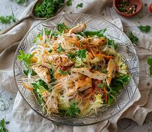 Салат куриный с фунчозой