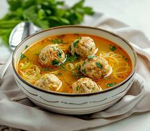 Суп-лапша с куриными фрикадельками