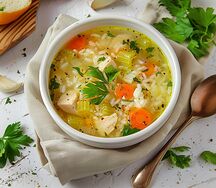 Суп куриный с рисом