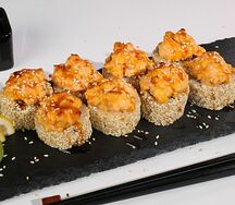 Запеченный с окунем и креветкой