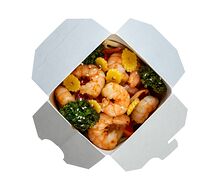 Лапша с креветками