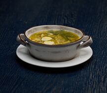 Суп-лапша с куриным филе и яйцом