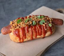 Хот-дог с говяжьей колбаской