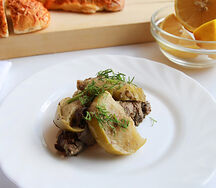 Печень куриная с яблоками
