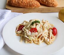 Паста с цукини и курочкой в сливках