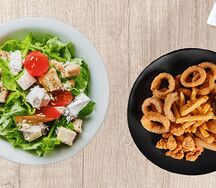 Комбо салат Цезарь и картофель