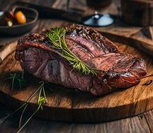 Стейк Рибай с овощами гриль