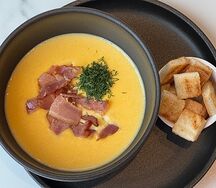 Сырный крем-суп с беконом 