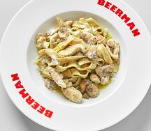 Феттучини с цыпленком и грибами