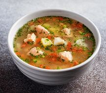 Уха с лососем и судаком 