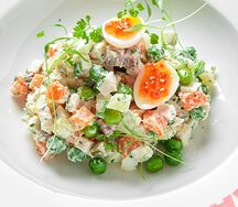 Салат Оливье с 3-мя видами мяса