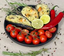Мидии на створке, фаршированные палтусом и сыром
