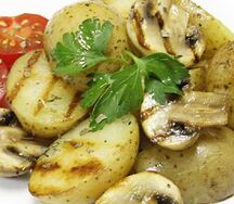 Картофель гриль в мундире с грибами