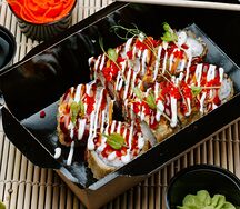 Креветка и лосось темпура