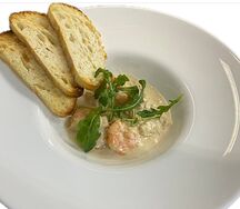 Креветки в сливочно-имбирном соусе