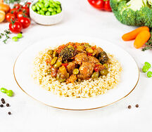 Свинина с овощами и булгуром