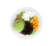 Брынза с печеными овощами и руколой салат