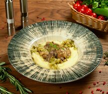 Бефстроганов с картофельным кремом