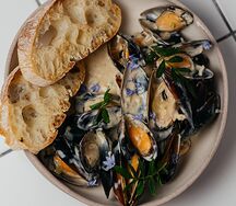 Ракушки в белом вине