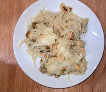 Паста курица-грибы