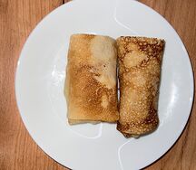 Блины с рикоттой и вишней