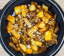 Курица с грушей и ананасами