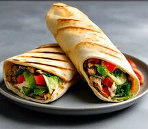 Шаурма с шашлыком из курицы на углях