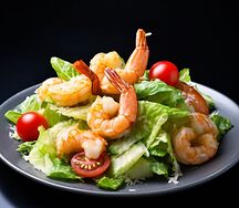 Салат цезарь с креветками