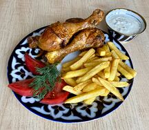 Курочка жареная и гарнир