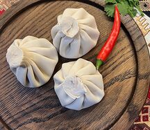 Хинкали с сыром и зеленью