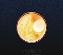 Супчик куриный с домашней лапшой и яйцом