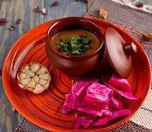 Лобио по-мегрельски с копченой сметаной