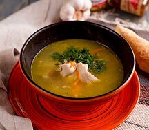Бульон из мяса цыплят с домашней лапшой